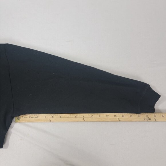 Victoria's Secret Women's Half Hooded Sweatshirt Hoodie Hood BLACK White Size XS - Picture 7 of 7